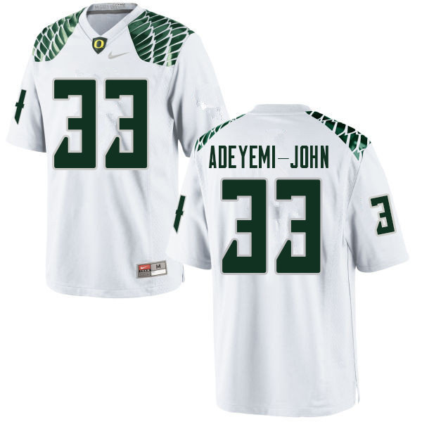 Men #33 Jordan Adeyemi-John Oregn Ducks College Football Jerseys Sale-White